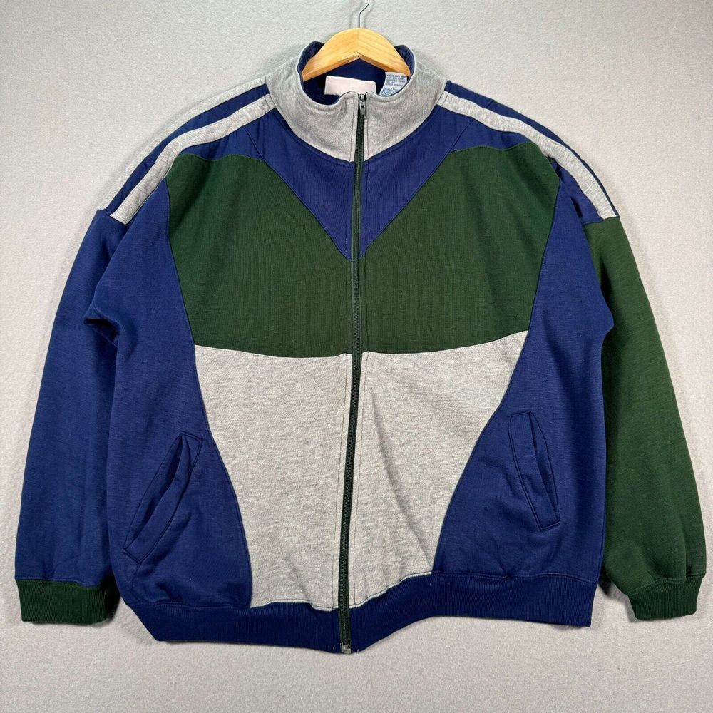 Vintage Spalding Athletic Sweatshirt Mens Large Track Active Jacket Sports‎ Gym